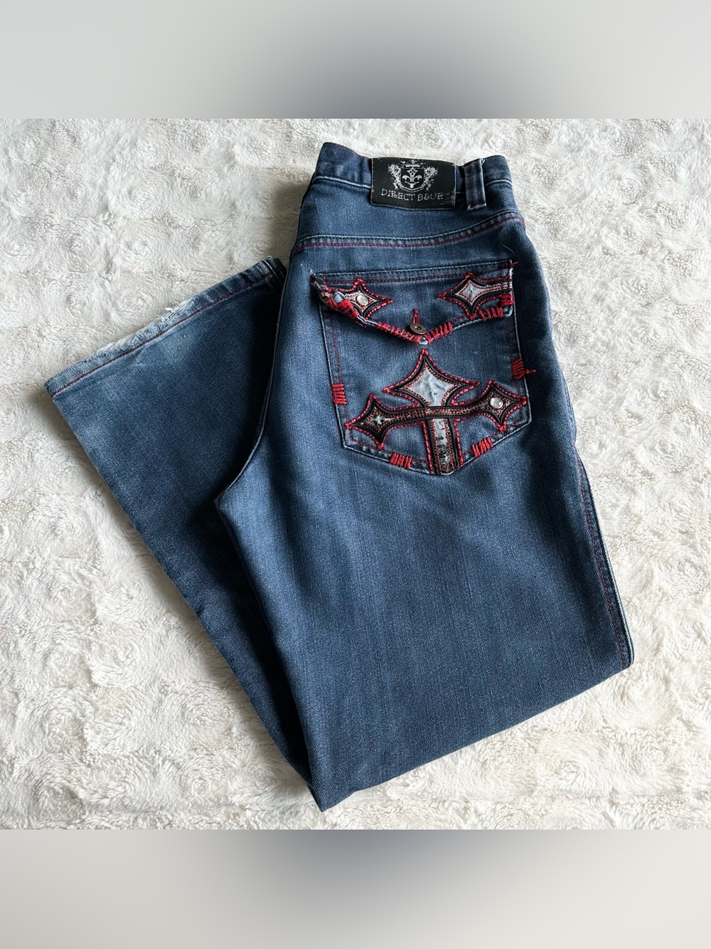 Vintage Direct Blue Jeans Mens 33x29 *Tag 34x32 Baggy Wide Skater Y2K Cross Vtg